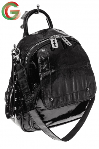Блестящий молодежный рюкзак, цвет черный