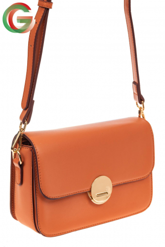 Каркасная сумка-малышка из эко-кожи, цвет оранжевый