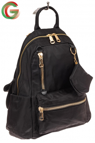 Женский городской рюкзак из гладкого текстиля, цвет черный