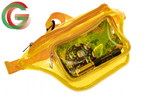 Поясная прозрачная сумка из винила, цвет желтый