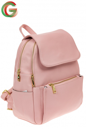 Женский рюкзак из искусственной кожи с клапаном, цвет розовый