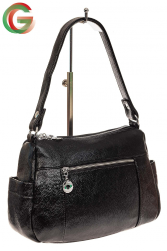 Классическая женская сумка из искусственной кожи, цвет черный