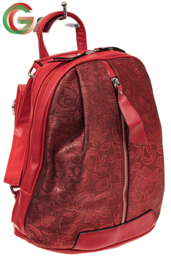 Рюкзак из искусственной кожи с лазерной обработкой, цвет красный