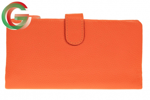 Женский кошелек из натуральной кожи, цвет оранжевый