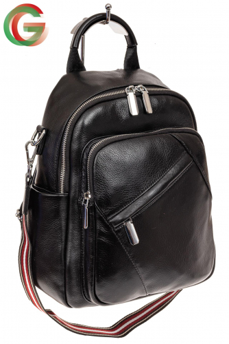 Стильный женский рюкзак из натуральной кожи, цвет черный