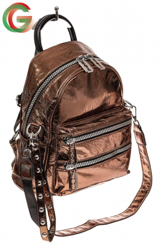 Классический городской рюкзак из искусственной кожи, цвет бронза