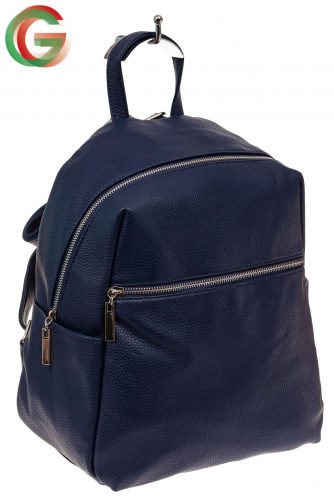 Большой городской рюкзак из эко-кожи, цвет синий