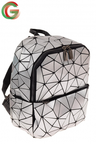 Рюкзак с 3D эффектом из искусственной кожи, цвет серебро