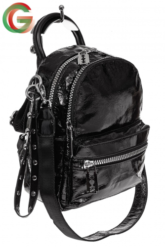 Мини-рюкзак из искусственной кожи, цвет черный