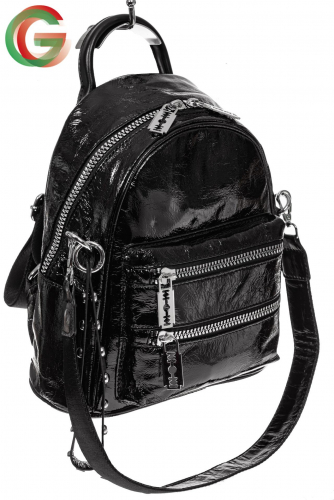 Классический городской рюкзак из искусственной кожи, цвет черный