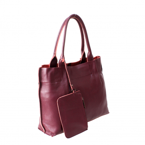 Стильная женская сумочка Astrol_Flonge из натуральной кожи цвета бордо.
