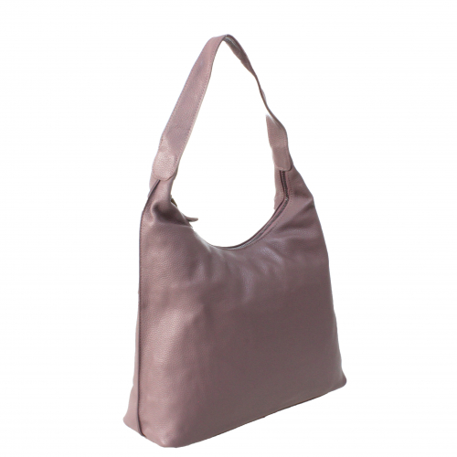 Стильная женская сумочка Lestor_Lost из натуральной кожи цвета фиолетовой пудры.
