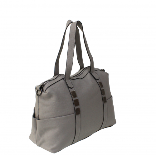 Стильная женская сумочка Flonse_Febrol из натуральной кожи графитового цвета.