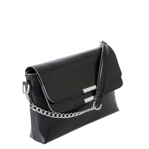 Стильная женская сумочка Flonge_Rosle из натуральной кожи черного цвета.