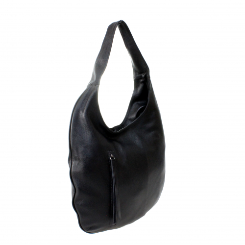 Стильная женская сумочка Flore_Lost из натуральной кожи черного цвета.