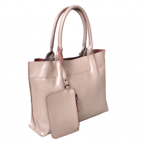 Стильная женская сумочка Blast_Polver из натуральной кожи цвета розовой пудры.