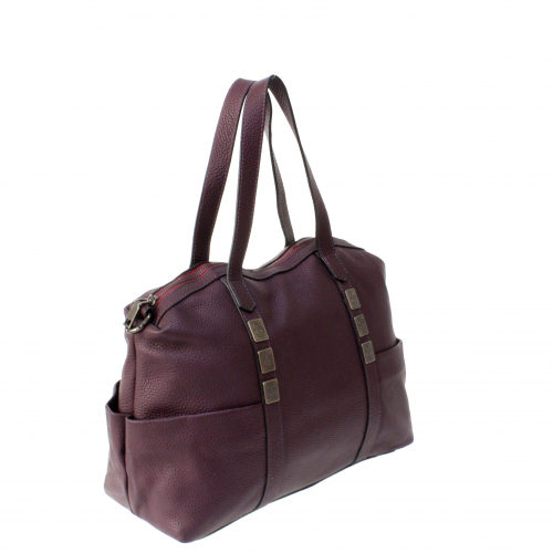 Стильная женская сумочка Flonse_Febrol из натуральной кожи аметистового цвета.