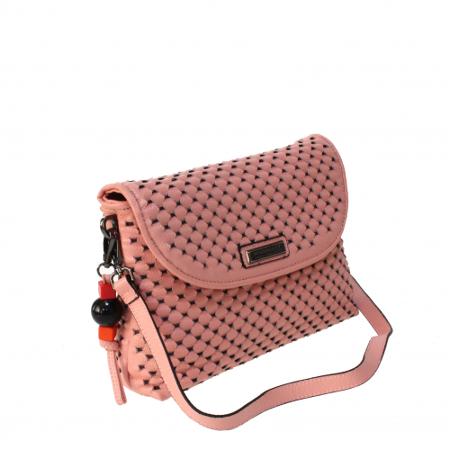 Стильная женская сумочка через плечо Bels_Gelorse из натуральной кожи розового цвета.
