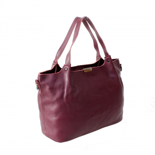 Стильная женская сумочка Everlone_Stone из натуральной кожи цвета аметиста.
