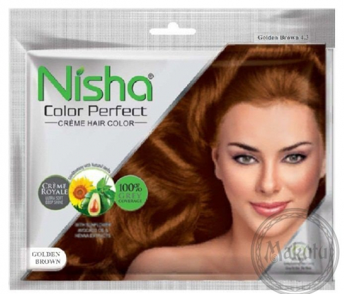 крем-краска для волос на основе хны Nisha 20+20 гр ниша-3 темно-коричневая
