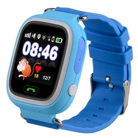 Детские часы с GPS Baby Watch Q90 с сенсорным цветным экраном (голубые)