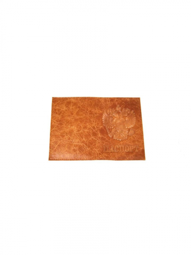 Обложка для паспорта HJ с визитками герб светло-коричневая
