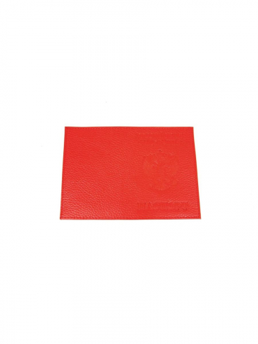 Обложка для паспорта HJ с визитками герб РФ шагрень красная