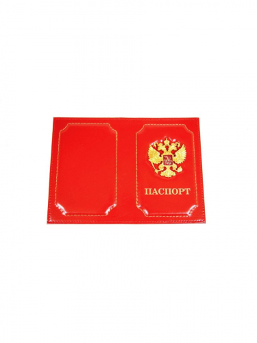 Обложка для паспорта с шильдой красная