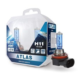 Лампа автомобильная AVS ATLAS PB (5000K) PB H11 12V.55W. Plastic box 2шт.