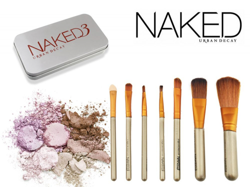 Набор кистей для макияжа Naked 3, 7 шт, (синтетика)