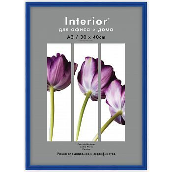 Рамка для сертификата Interior Office 30x40 9C-7 синий, со стеклом