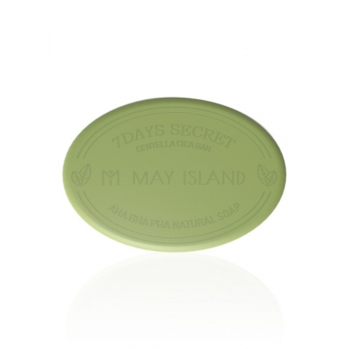 (Хит продаж!) May Island 7 Days Secret Centella Cica Pore Cleansing Bar AHA/BHA/PHA - Обновляющее и преображающее кожу мыло с AHA/BHA/PHA кислотами и центеллой азиатской 100г