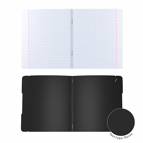 Тетрадь общая ученическая в съемной пластиковой обложке ErichKrause® FolderBook, черный, А5+, 48 листов, клетка