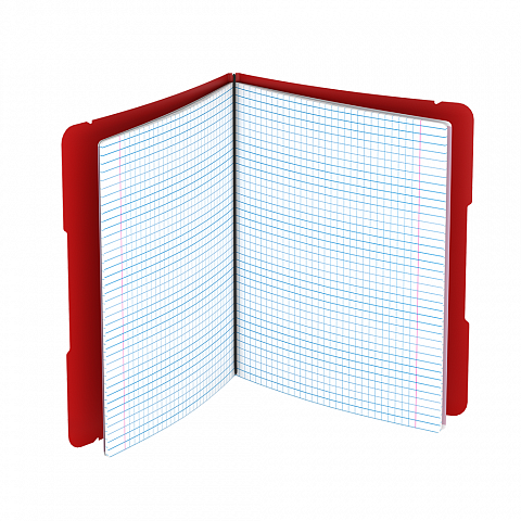 Тетрадь общая ученическая в съемной пластиковой обложке ErichKrause® FolderBook, красный, А5+, 48 листов, клетка