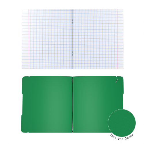 Тетрадь общая ученическая в съемной пластиковой обложке ErichKrause® FolderBook, зеленый, А5+, 48 листов, клетка