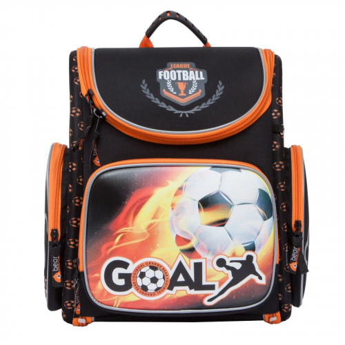 Рюкзак школьный Orange Bear, артикул SI-17, цвет черный, материал текстиль