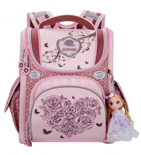 Рюкзак школьный ACROSS, артикул ACR19-195-08, цвет розовый, материал текстиль