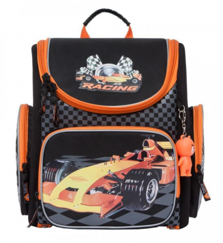 Рюкзак школьный Orange Bear, артикул S-18, цвет черный, материал текстиль