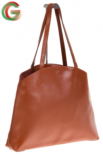 Женская сумка из мягкой натуральной кожи, цвет рыжий