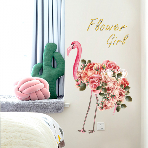 Наклейка с фламинго и цветами STIK130319-244/001