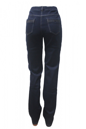 SS73006-4108F-2--Слегка приуженные синие джинсы на ФЛИСЕ (46-58)