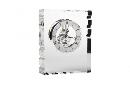Часы настольные стеклянные серебряные3