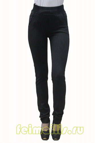 S70515--Слегка приуженные черные полоска брюки (44-56) размер
