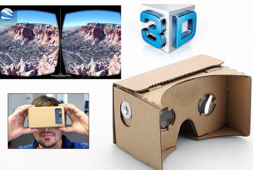 Картонные очки виртуальной реальности сборные Google Cardboard 3D 9046156
