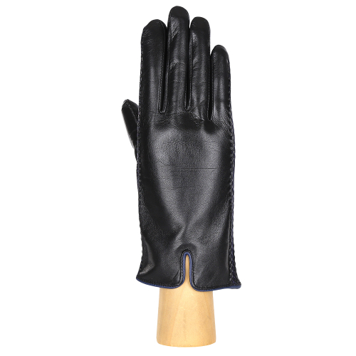 Перчатки, натуральная кожа, Fabretti 12.66-1/12 black/blue