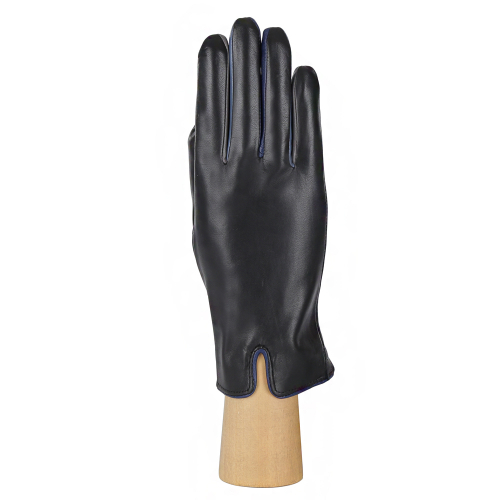 Перчатки, натуральная кожа, Fabretti 12.16-1/11 black/blue