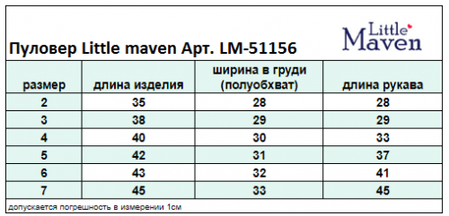 Пуловер Little maven Арт. LM-51156 (с флюоресцентным термотрансфером) (2 года)