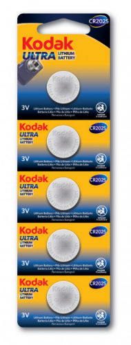  Батарейки Kodak CR2025 литиевые 5/BL 