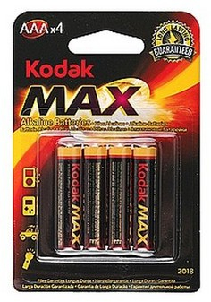  Батарейки Kodak ААА (aaa) LR03 4/BL, Max, комплект 4 шт