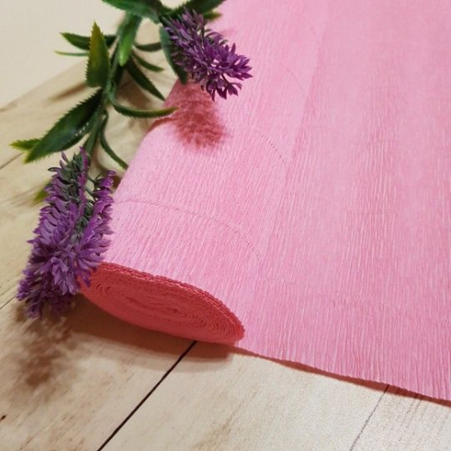 Бумага гофрированная 180 гр - арт.549 - нежно-розовая (рулон)